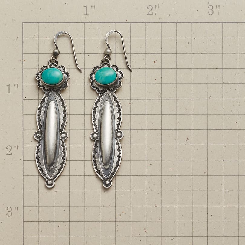 TURQUOISE TENDRIL EARRINGS view 1