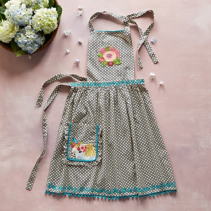 WHIMSY EMBROIDERED APRON view 1