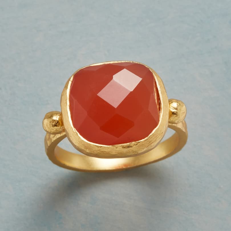 CHECKED CARNELIAN RING view 1