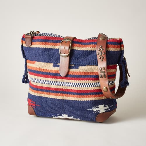 SACRED HILLS TOTE view 1 NAVY MULTI