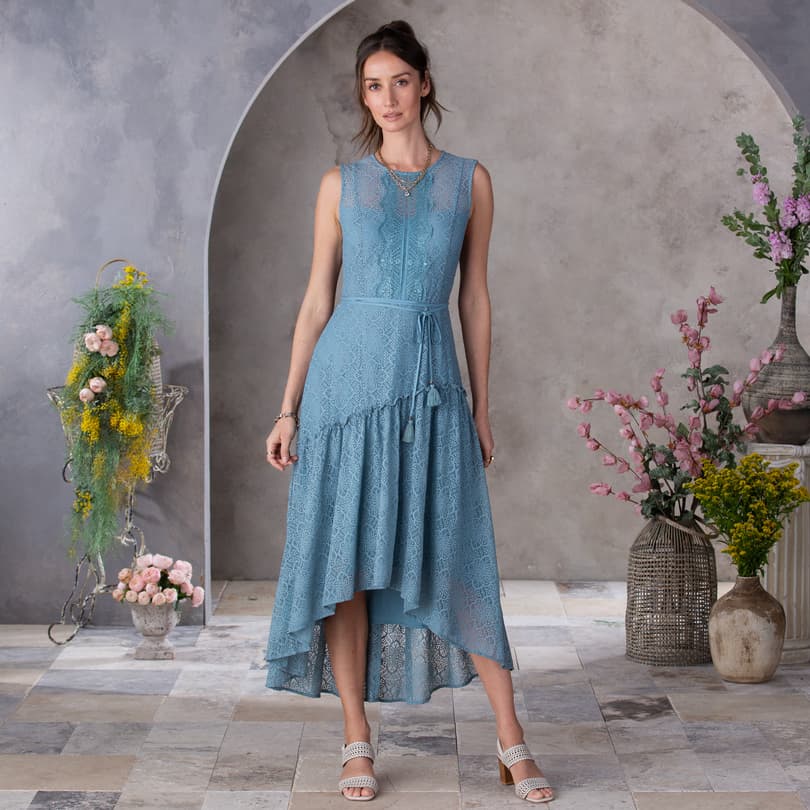 Geneva Vintage Dress - Petites View 7Blue-Mist