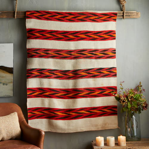 1880s Navajo Wearing Blanket Weaving View 1