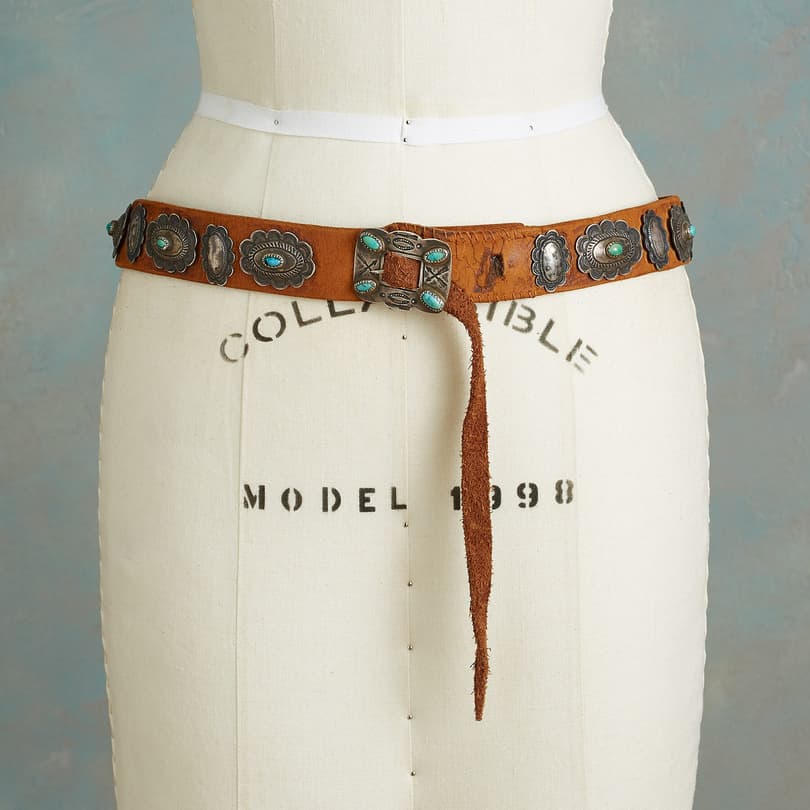 1930S TURQUOISE CONCHO BELT view 1