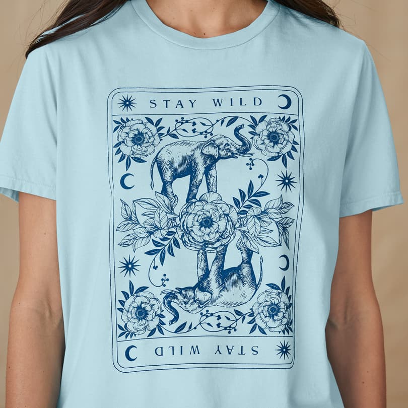 Multicolored T-Shirt - Stay Wild Flower Child XL