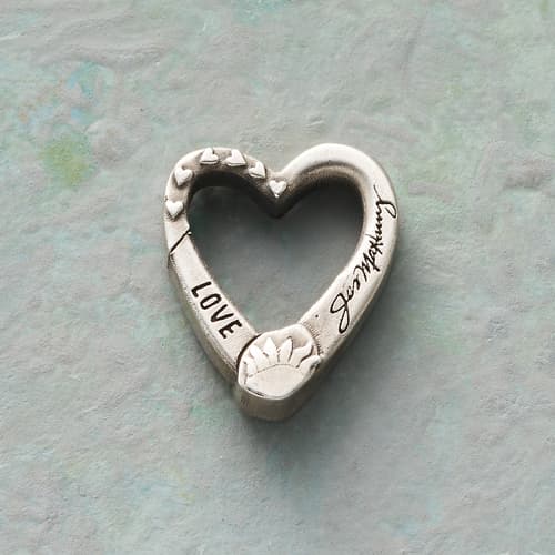 Sterling Silver Heart Charm Keeper View 1