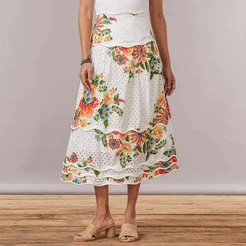 Delicate Garden Skirt View 3C_WHT