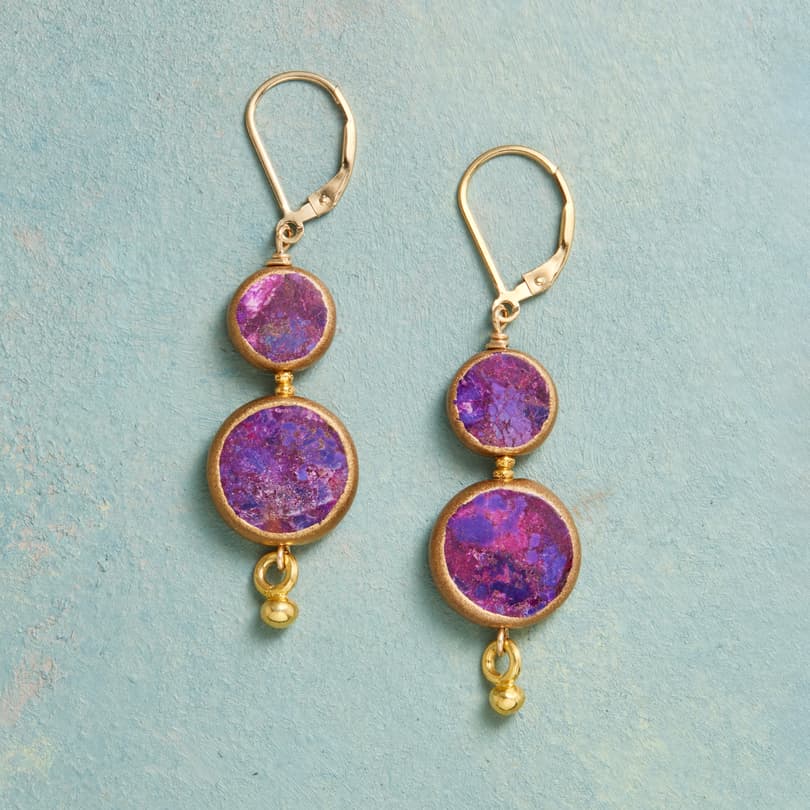 Purple Turquoise Earrings View 1