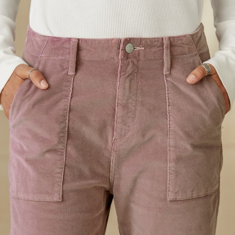 Pink Women's Cord 5 Pocket Trousers