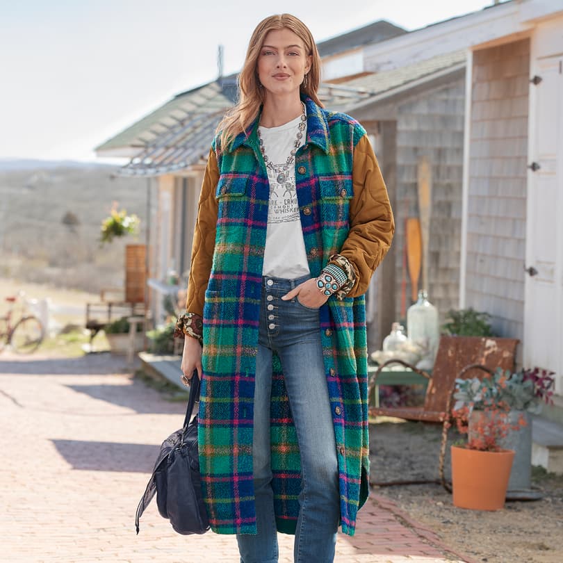 Inside-Out Reversible Plaid Shacket Xs | Kittenish