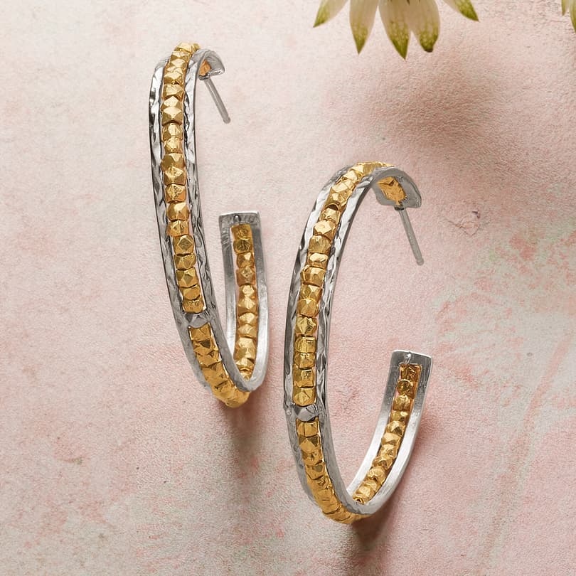 Gold Rush Hoop Earrings View 3