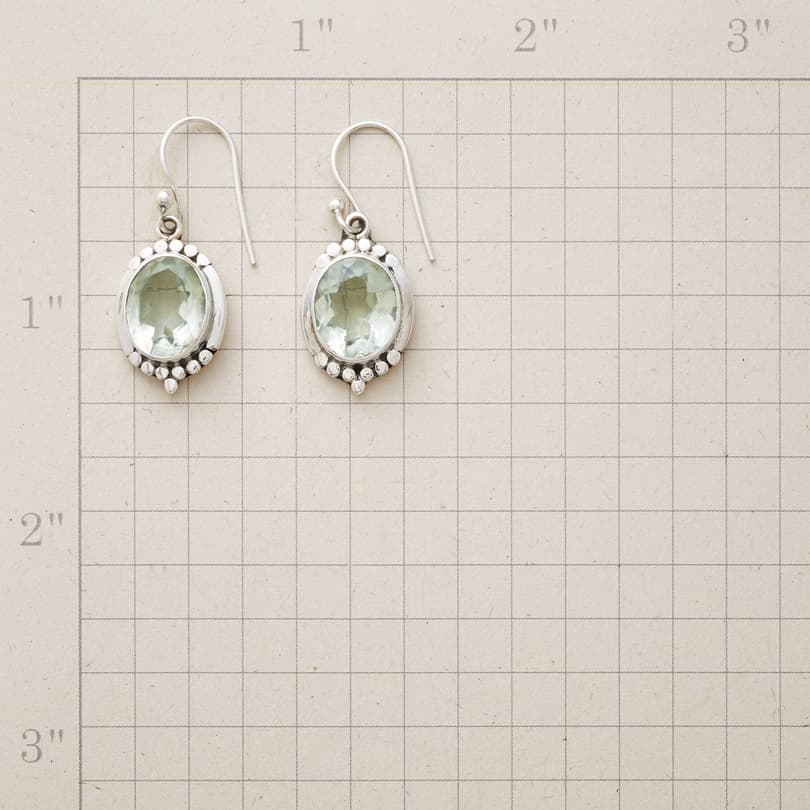 FRAMED GREEN AMETHYST EARRINGS view 1