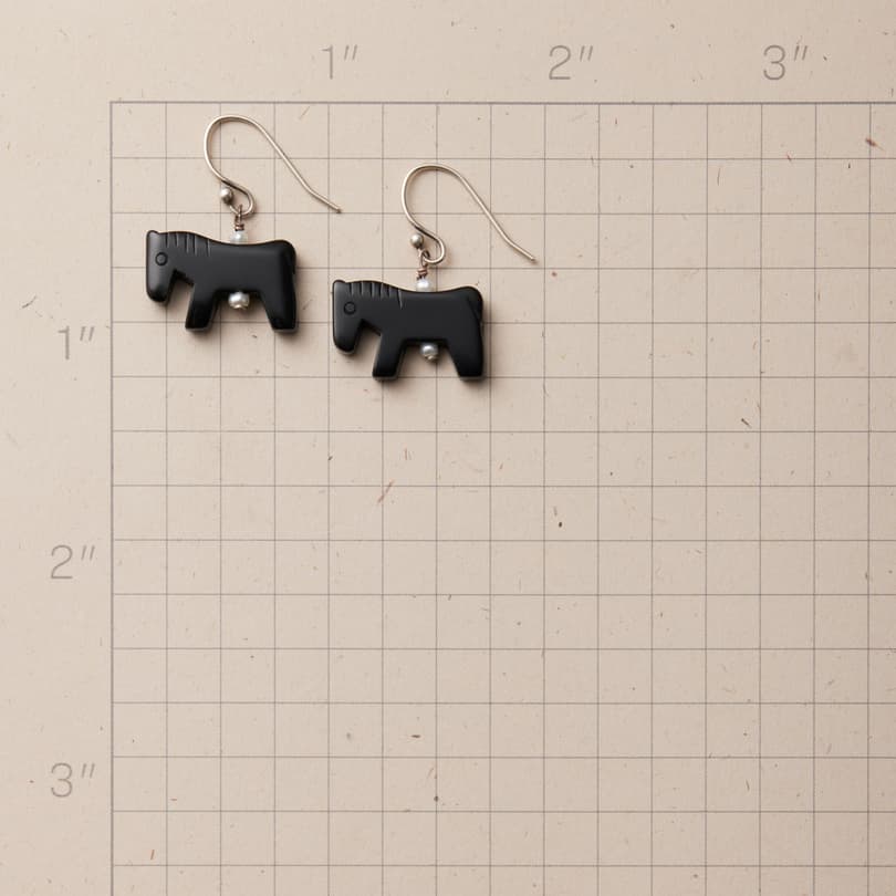 Black Mustang Earrings View 2