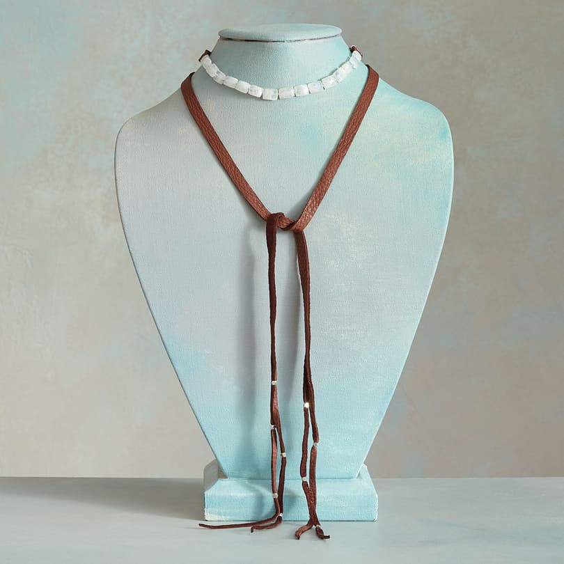 MOONSTONE LARIAT NECKLACE view 1