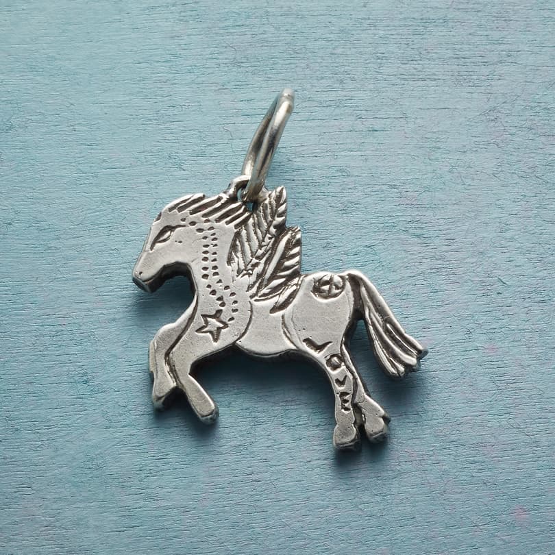 STERLING SILVER WINGED HORSE CHARM view 1