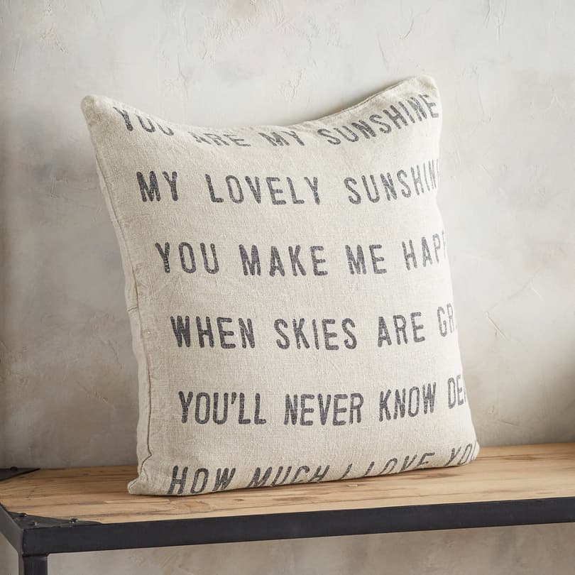 YOU ARE MY SUNSHINE LINEN PILLOW view 1