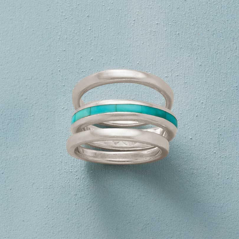 Streak Of Turquoise Ring Trio View 2