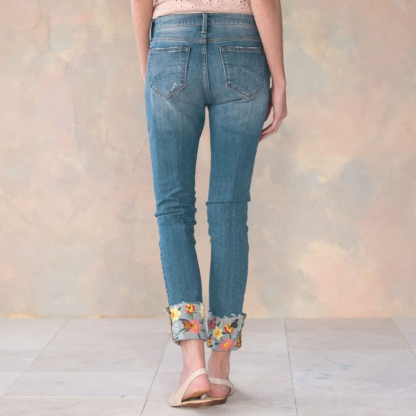 COLETTE FLOWER CUFF JEANS view 1
