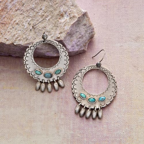 SCALLOPED SILVER EARRINGS view 1