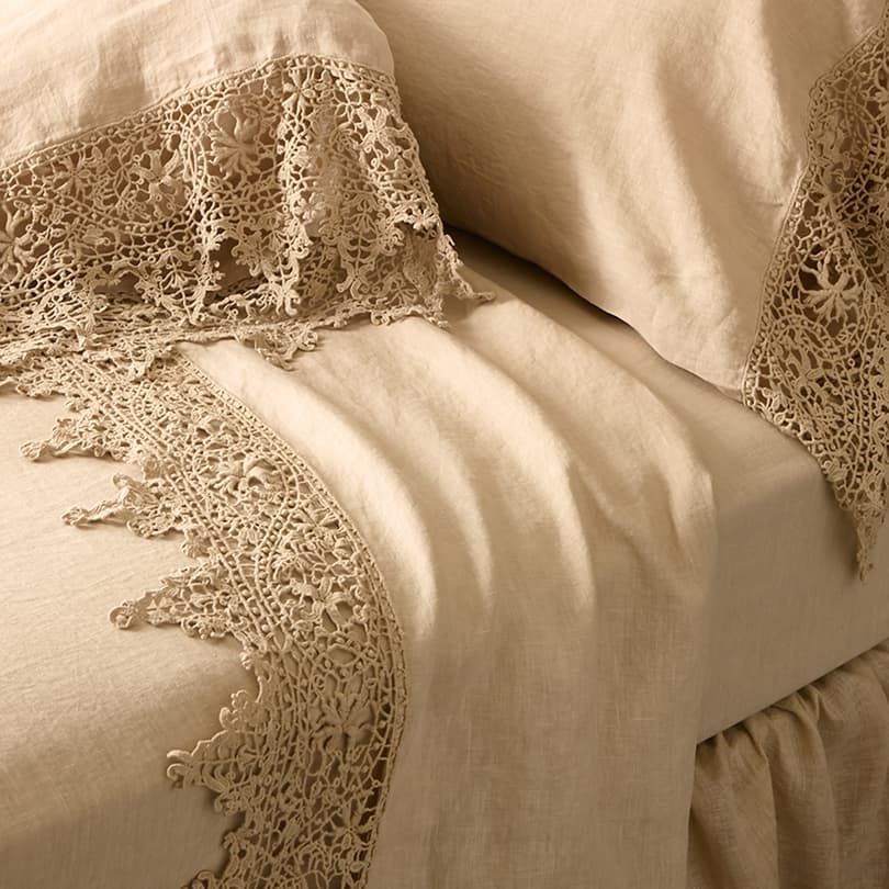 GOSSAMER LINEN LACE FLAT SHEET view 1