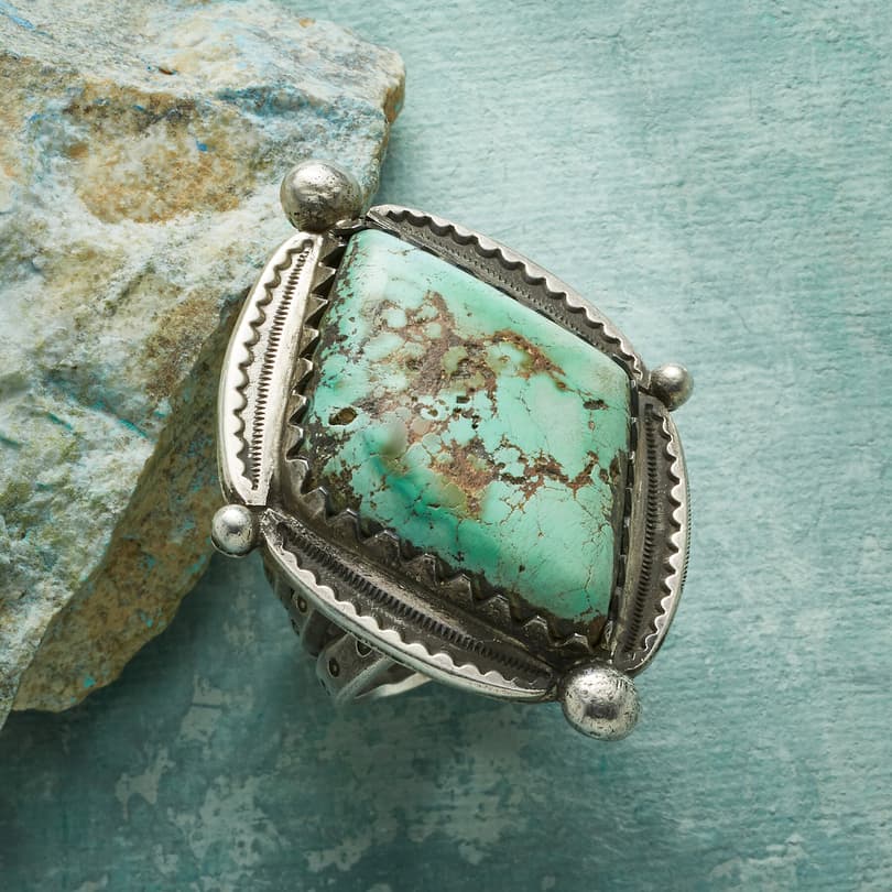 QUEEN OF DIAMONDS TURQUOISE RING view 1