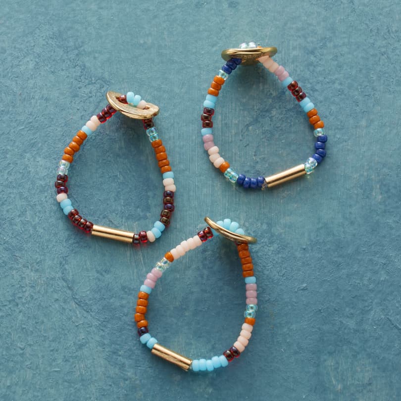 Boho Beaded Ring Trio View 2