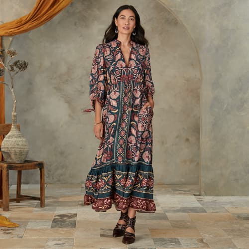 Seashell Tapestry Maxi Dress View 8C_TAPS