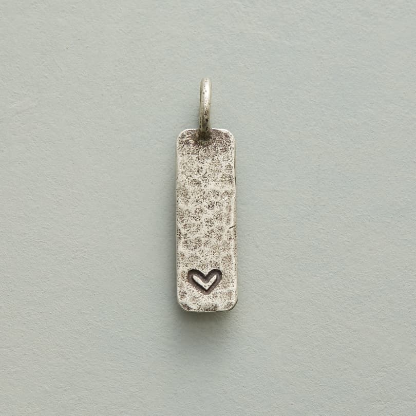 INSCRIBED HEART CHARM SILVER view 1