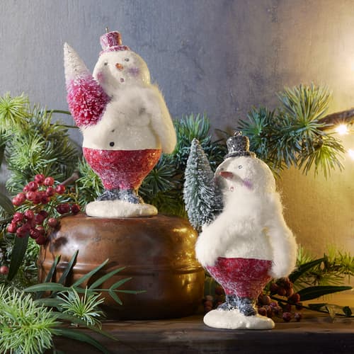 Tree-Toting Snowmen Ornaments, Set Of 2 View 1