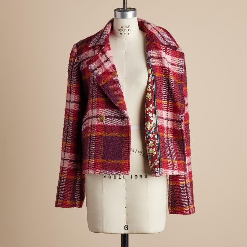 Velvet colette plaid on sale jacket