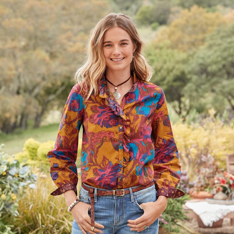 Abstract Florals Shirt, Petite View 2