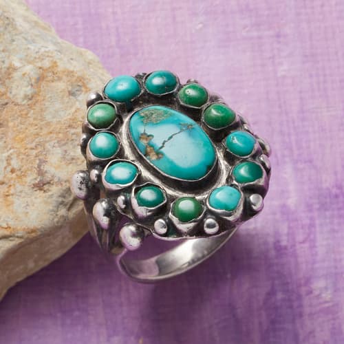 1950S ZUNI TURQUOISE RING View 1
