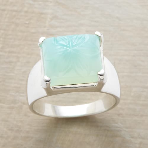 CHISELED CHALCEDONY RING view 1