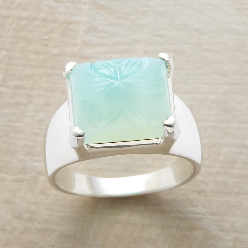 CHISELED CHALCEDONY RING view 1