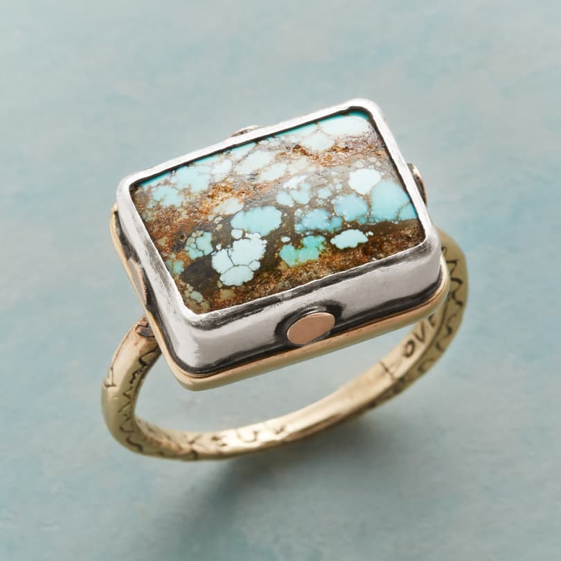 RIVETING TURQUOISE RING view 1