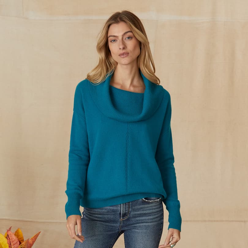 Eva Des Collection Everly Cowl Neck Tunic Sweater, $59