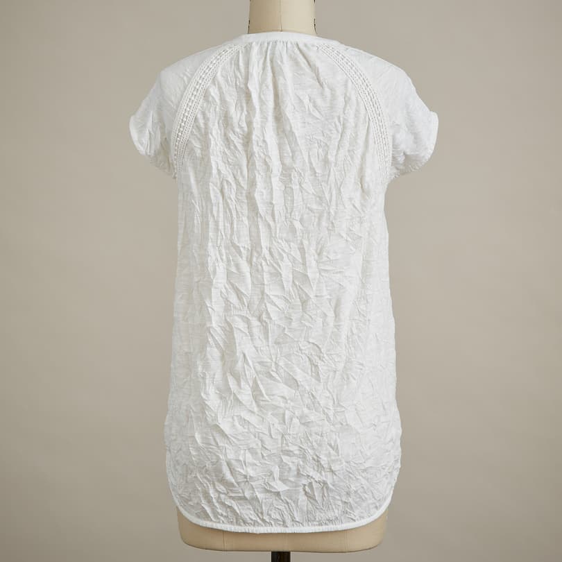 ROMANCE TEXTURED SHORT-SLEEVE TEE - PETITES view 2