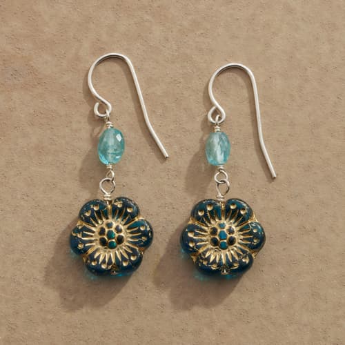 Glass Flower Earrings View 1