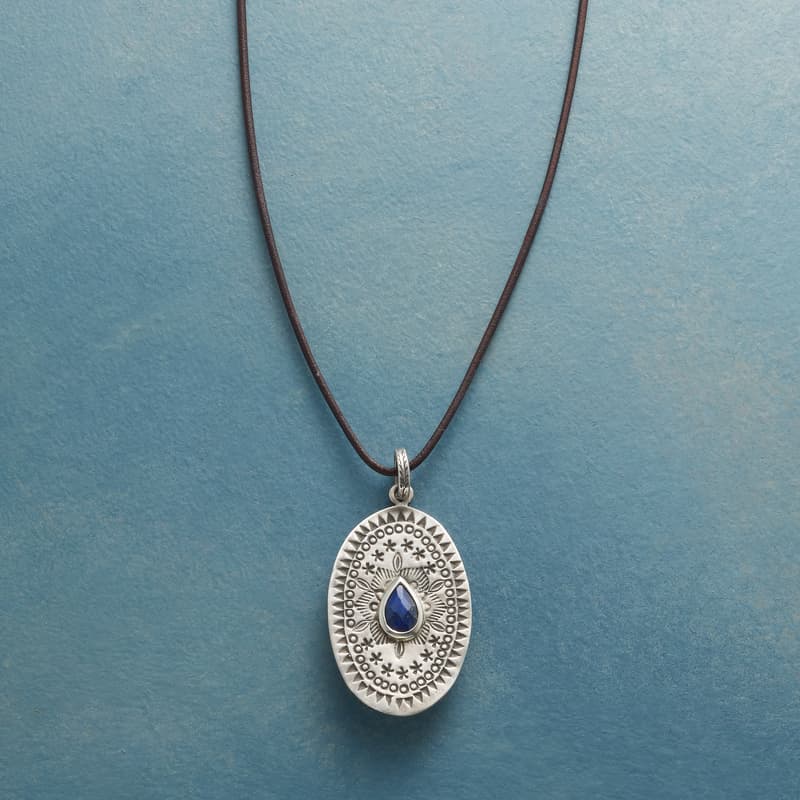 Lapis Medallion Necklace View 1