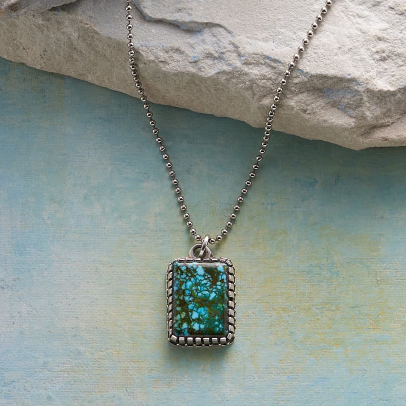 Kingman Turquoise Dogtag Necklace View 1