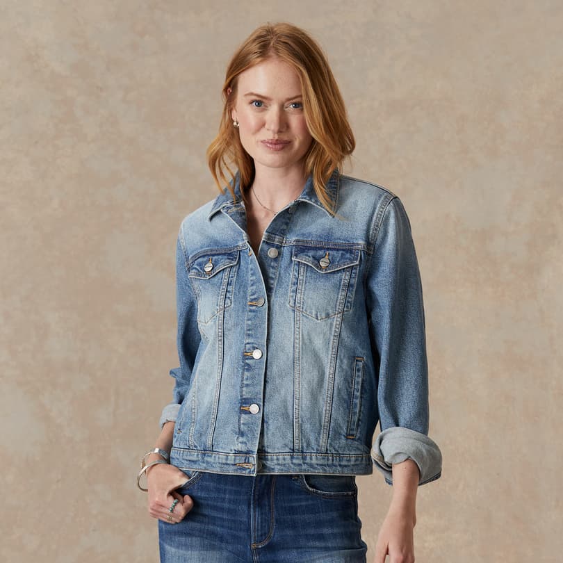 Tapestry Oversized Leather Denim Jacket - Ready to Wear