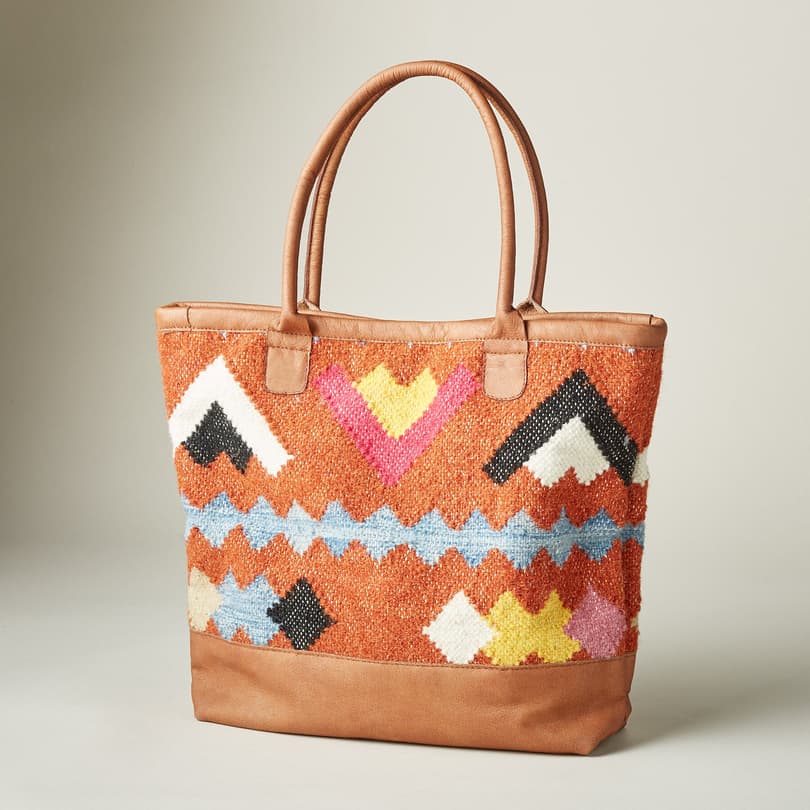 BRENNA WOVEN TOTE view 1