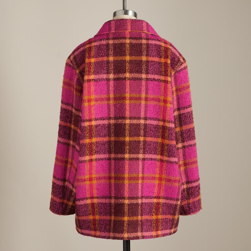 Plaid Blanket Scarf, Double notch wool mini skirt, Blush leather mules