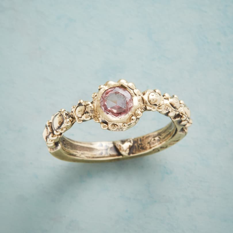 SOULFUL HEART PINK SAPPHIRE RING view 1