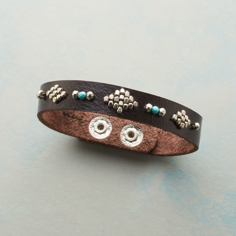 DECORATED LEATHER BRACELET view 1