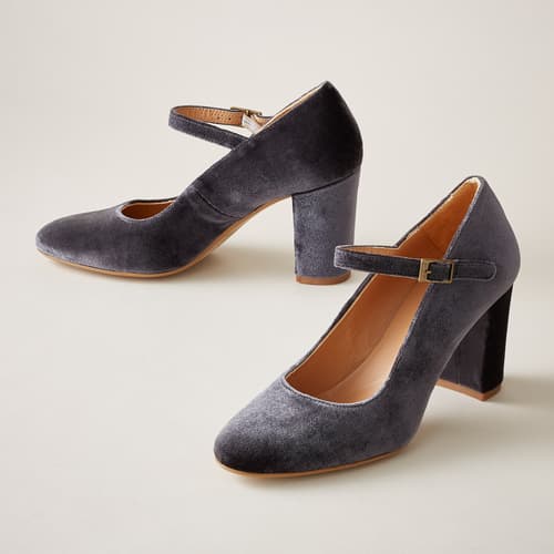 ALTA VELVET HEELS view 1 CHARCOAL