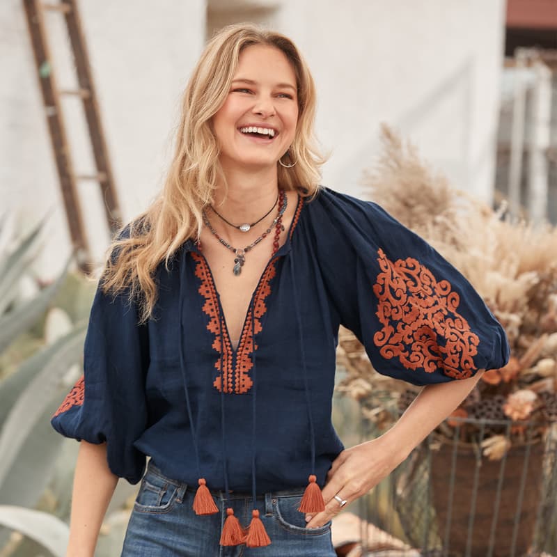 Tahiti Embroidered Top