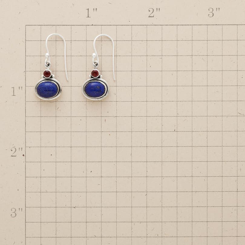 LAPIS &amp; GARNET EARRINGS view 1