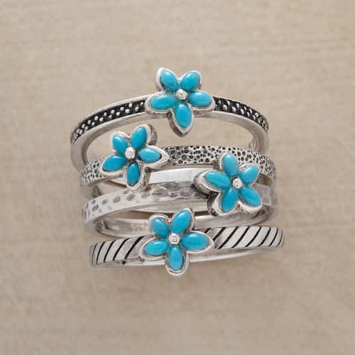 TURQUOISE BOUQUET RING SET view 1