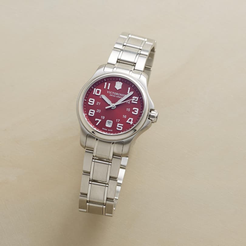 NEW CHERRY RED SWISS ARMY WATCH view 1