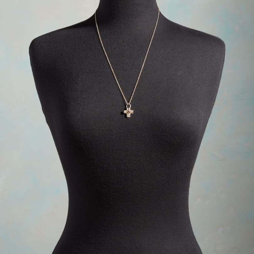 GOLD GARNET FAITH CHARM view 2